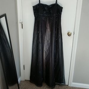 Black & silver evening gown